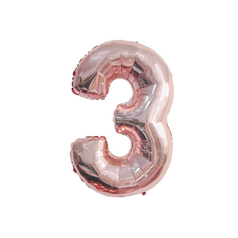 32 Inch Rose Gold Digital Aluminum Film Balloon Decoration Birthday Party Wedding Decoration Scene Aluminum Film Balloon