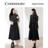 Elegant Pleated A-Line Winter Dress