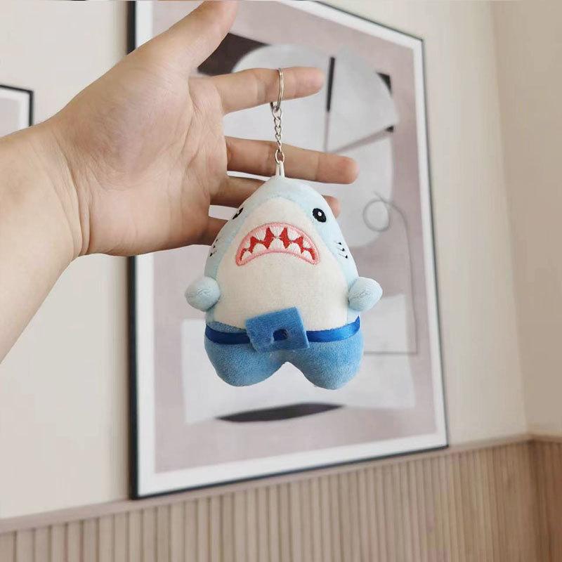 

Shark Cartoon Adorable Plush Keychain Cute Soft Toy For Backpack Keys And StyleC