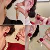 1111 Spring Festival New Year Festive Chinese Style Red Earrings Retro Chinese Red Chinese New Year Stud Earrings