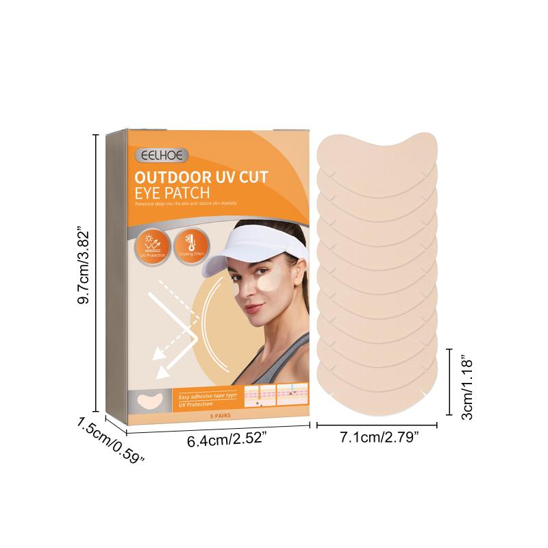 5Pairs Outdoor Uv Cut Eye Patch Nose Sunscreen Nose Patch Sunscreen Mask Soothing Sunscreen Face Protector Anti Sun Skin Care