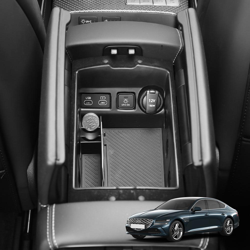 For Genesis G80 2021-2026 LHD Accessories Car Center Console Storage Box Armrest Organizer Tray