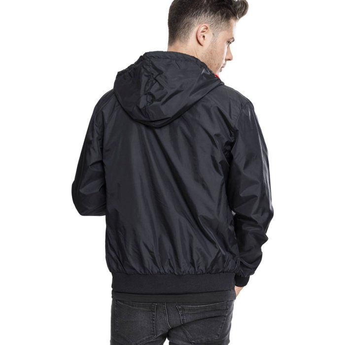 Coupe-Vent - URBAN CLASSICS - CONTRAST WINDRUNNER - Noir / Blanc - 100% Nylon - Confortable Et Élégant