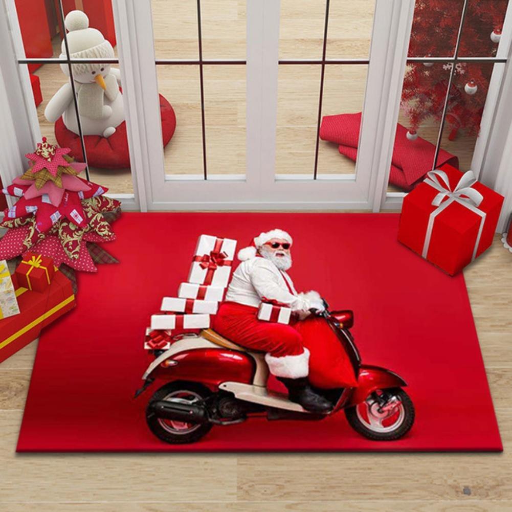 Polyester Fiber Christmas Carpet Mat with Anti Slip Bottom To Prevent Slipping Suitable for Multiple Indoor Spaces