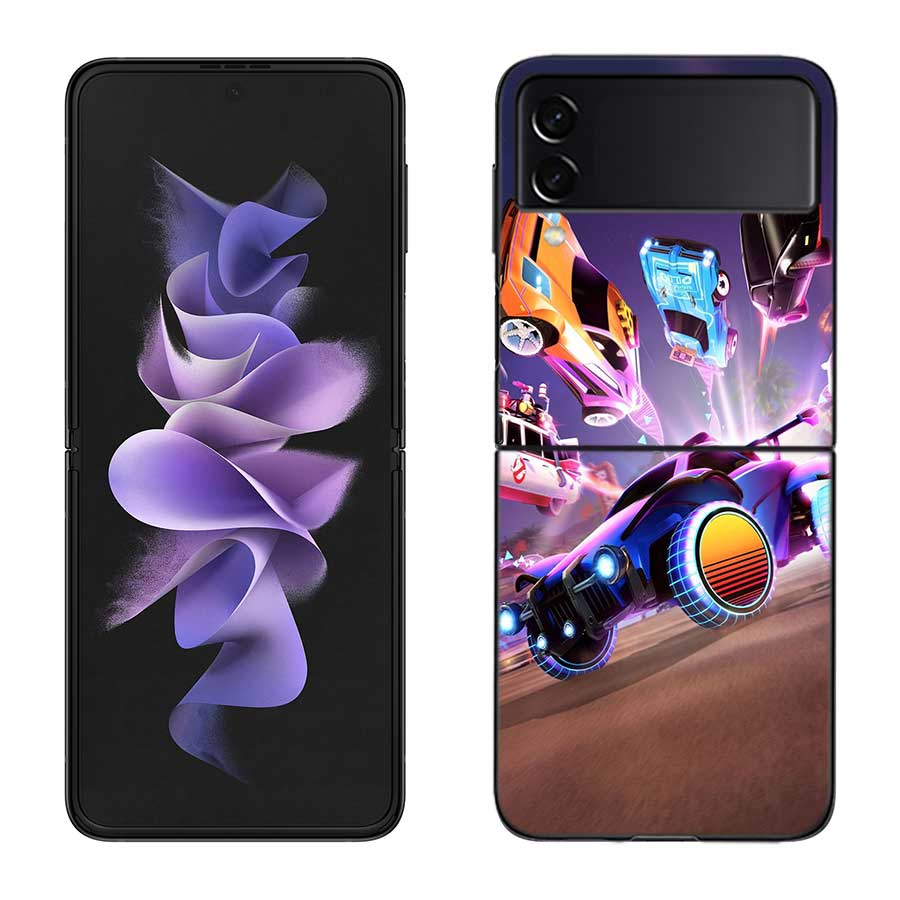 

R-Rocket L-League Game Phone Case For Samsung Z Flip 7 6 5G Galaxy Z Flip 5 4 3 Black Hard Cell Cover Luxury PC Shell Coque Samsung Z Flip 5 5G