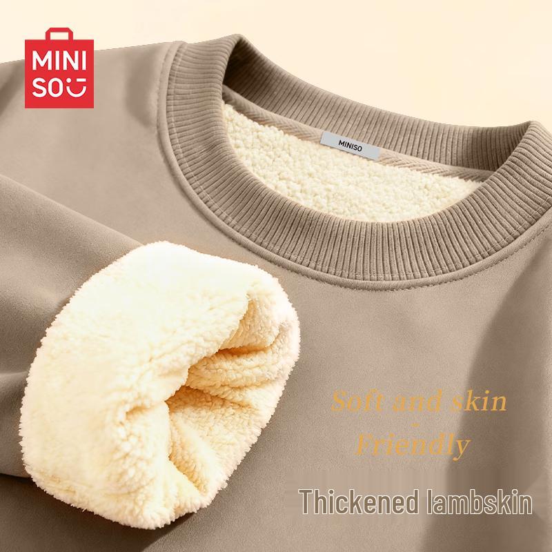 

MINISO Men s Lamb Fleece Lined Sweatshirt 3XL