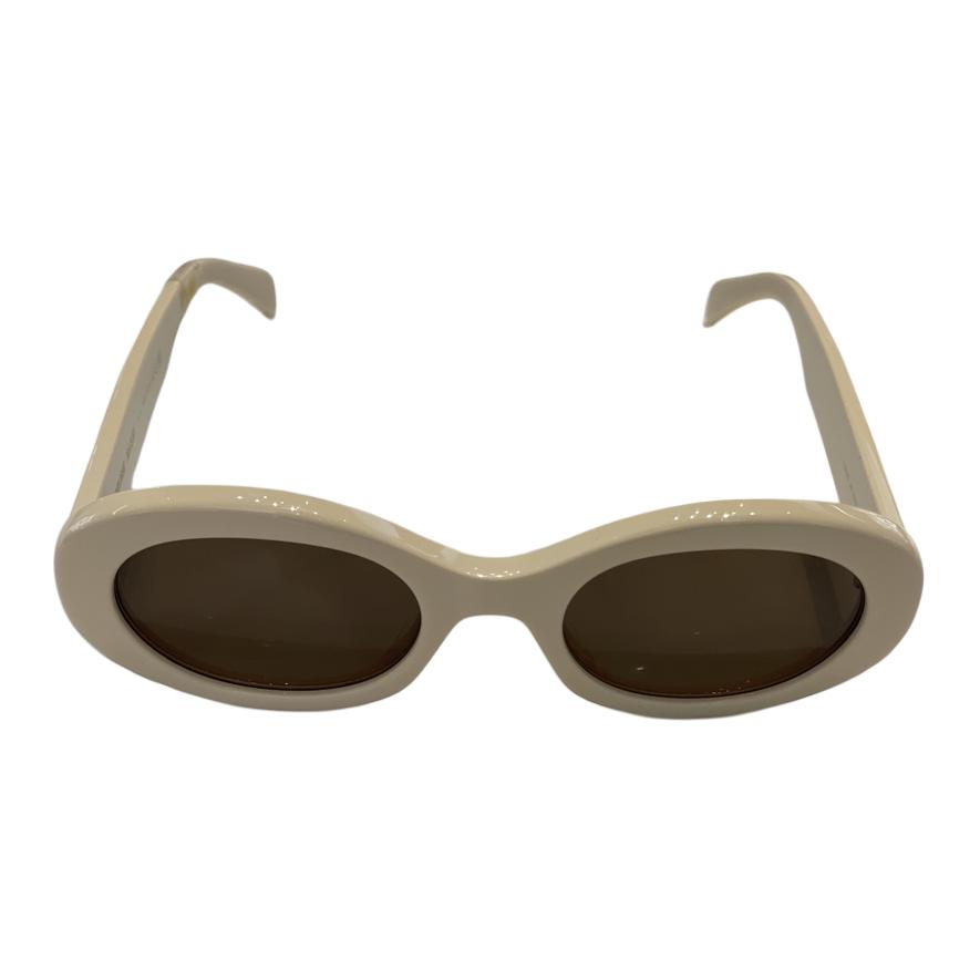 Celine Oval Sunglasses With Mirror Leg Pattern Design Women sunglasses White CL40194U5224E