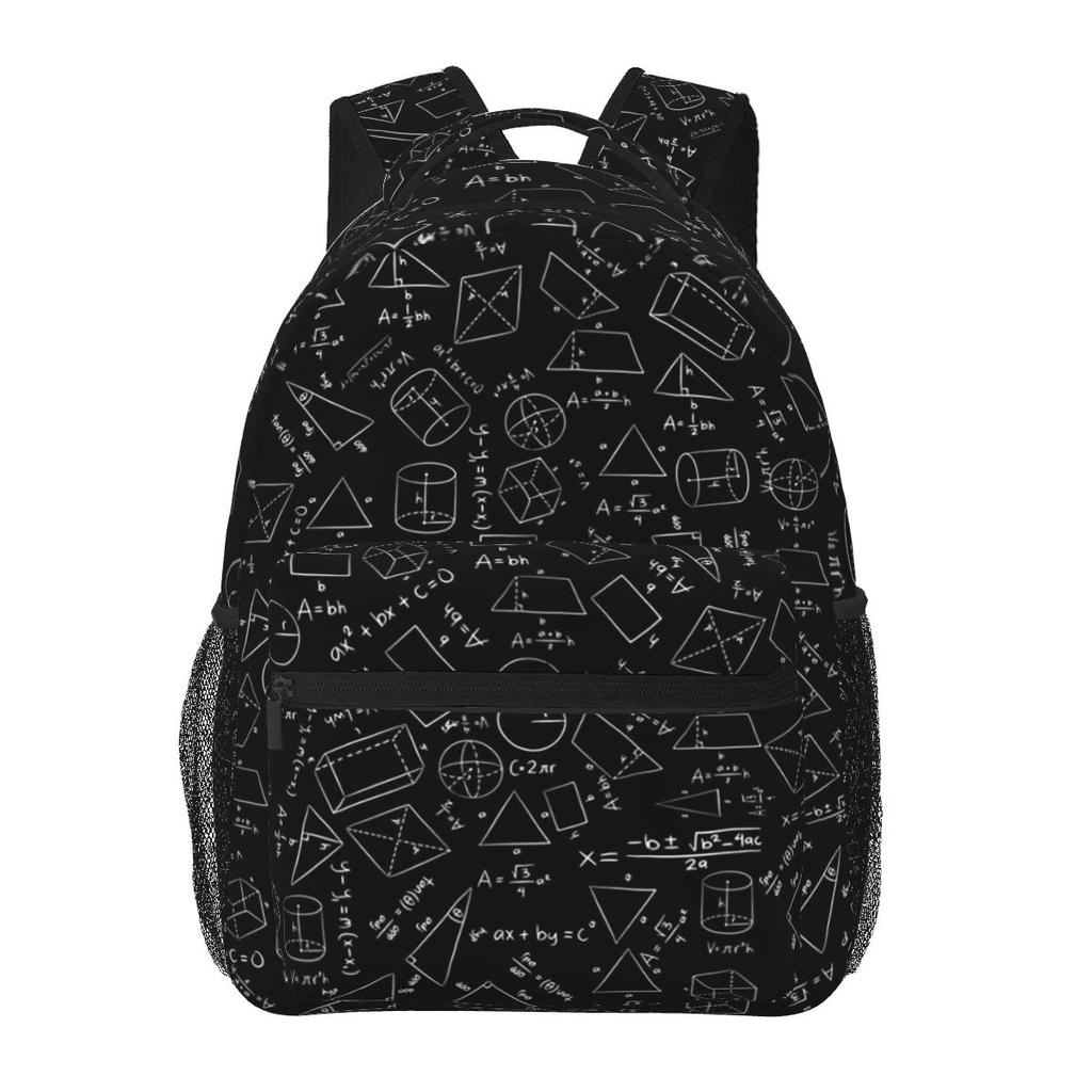 Mathe-Thema Schwarz-Weiß Gleichungsdesign Schülerrucksack Schultasche Tagesrucksack für Jungen Mädchen Mode Buchertasche Umhängetaschen