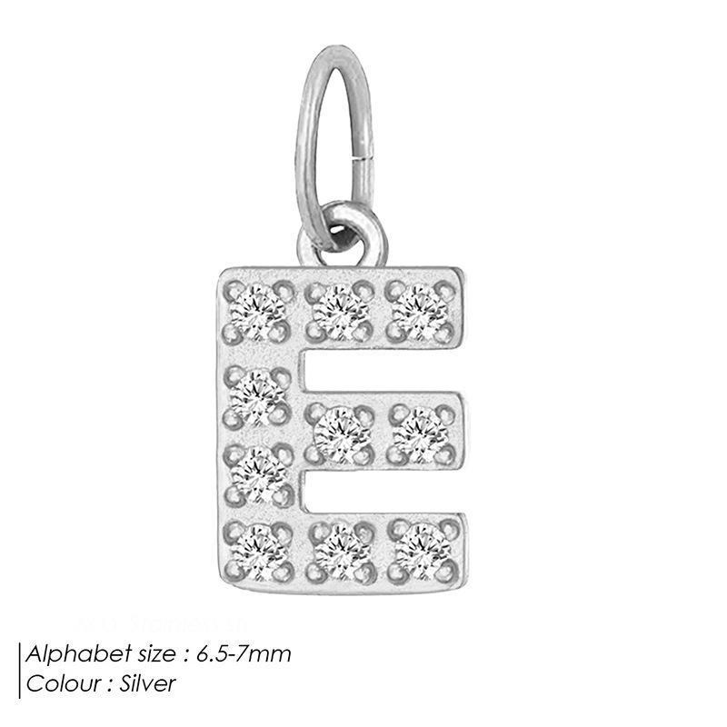 Europäischer & Amerikanischer Vollpavé Diamant Edelstahl Buchstabenanhänger mit DIY Zirkon Halskette & Armband Optionen