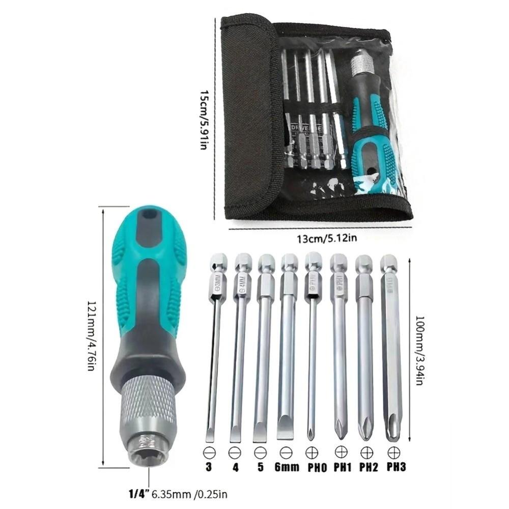 Magnetic Tip Screwdriver Set Knock-Through Handle Flat-head Screwdriver  Appliances Repair