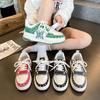New Guochao letter printing contrasting color muffin and sports shoes niche retro style couple platform skateboard shoes