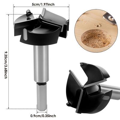 Forstner Drill Bits Triple Flute Carbide Tipped Drill Bits Efficient Woodworking Hinge Cutter Tool Low Resistance Precision Tool