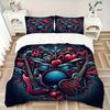 3pcs Music Love Bedding Cover Set, Fashion Classic Popular Print Bedding Set, Soft Comfortable, All Season Use, For Bedroom, Guest Rooma0819186