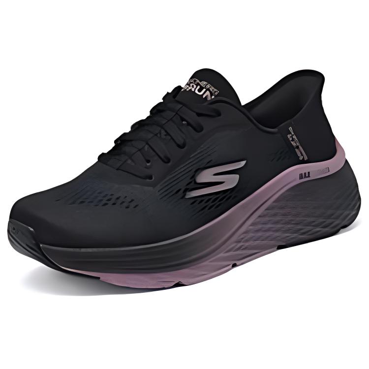 Skechers Max Cushioning Elite 2.0 Bequem Atmungsaktiv Stoßdämpfend Langlebig Niedrig geschnittene Laufschuhe Damen Sneaker Schwarz 129626-BKMV