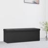 Day and Night - Day and Night Black Faux Linen Folding Storage Bench