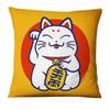 45X45Cm Polyester Japanese Lucky Cat Printing Pillowcase Home Pillow Decoration Ukiyo-E Cushion