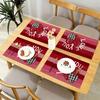 4pc Valentine's Day  Placemat Pink Heart-shaped Dining Table Tea Table Decoration Anti Fouling and Heat-insulating Tablecloth
