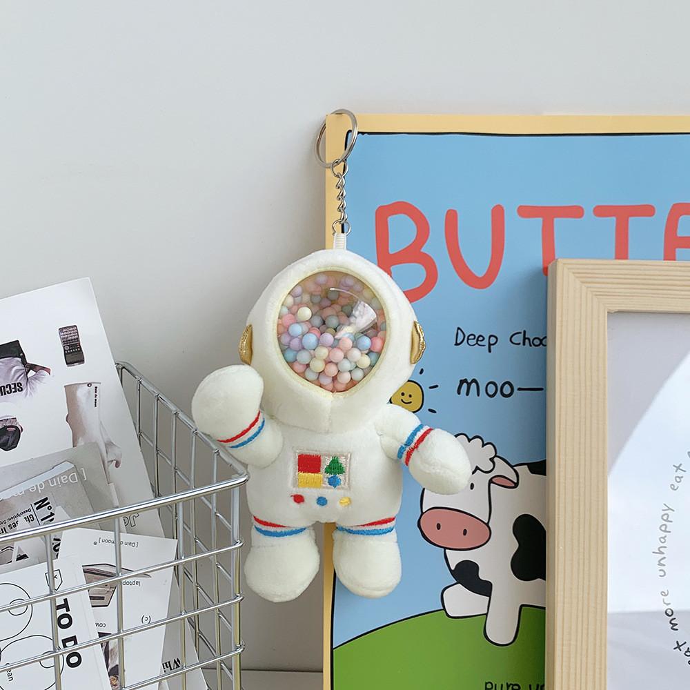 Lovable Space Bunny Plush Keychain Charming Astronaut Doll Key Ring Gift