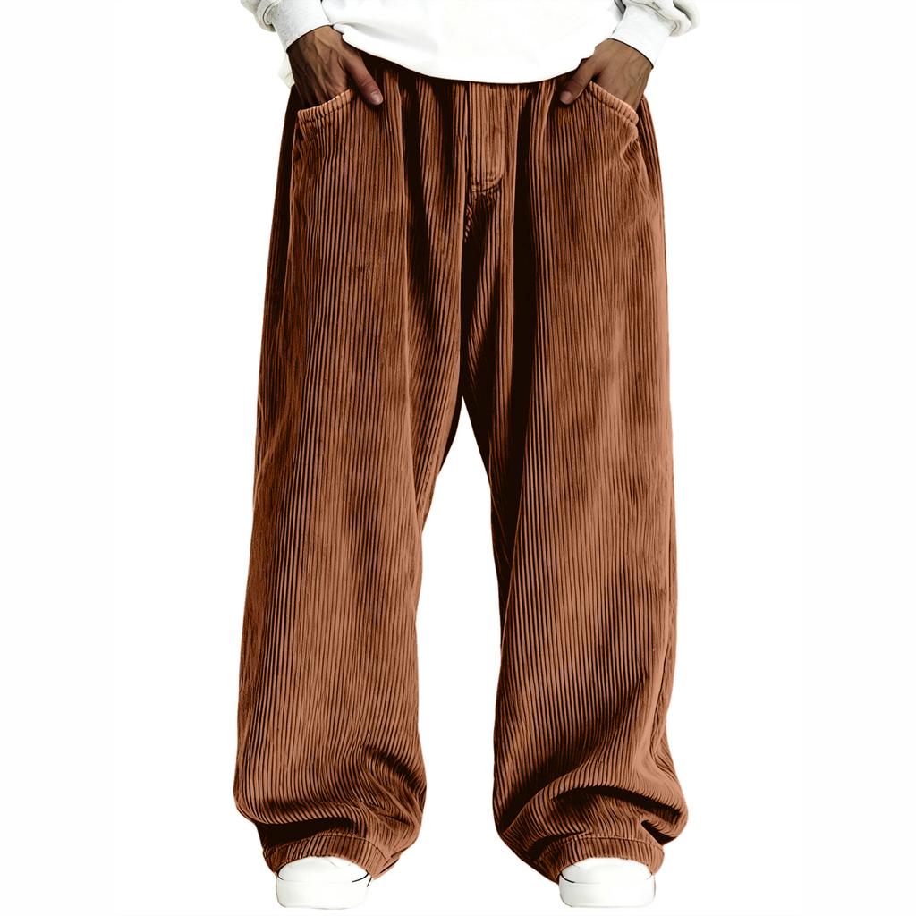 Loose Fit Corduroy Trousers for Men Wide Leg Pants Comfortable Casual Father Day Gifts Relaxed Style My Orders