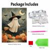 Frameless Pearl Painting Kit Cute Ghost Witch Moon Pumpkin Pattern DIY Shiny Bead Canvas Creative Leisure Craft Gift for Adults