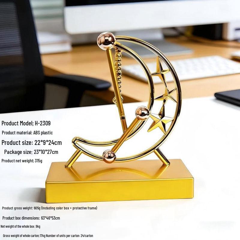 Celestial Chaotic Ornament: Perpetual Motion Levitating Swing for Home Decor