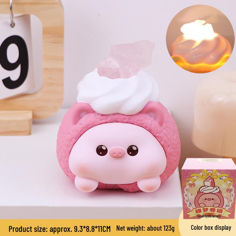 

Sweet Dreams Pig Night Light: Soft Crystal Ornament Lamp for Kids Bedrooms As shown in picture