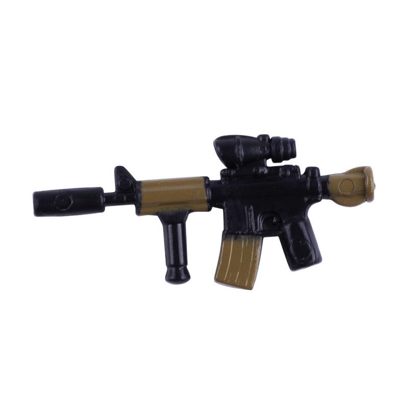 10Pcs Military Figurine Accessories Two-Color Gun Weapon Small Particle Building Block Assembly Toy