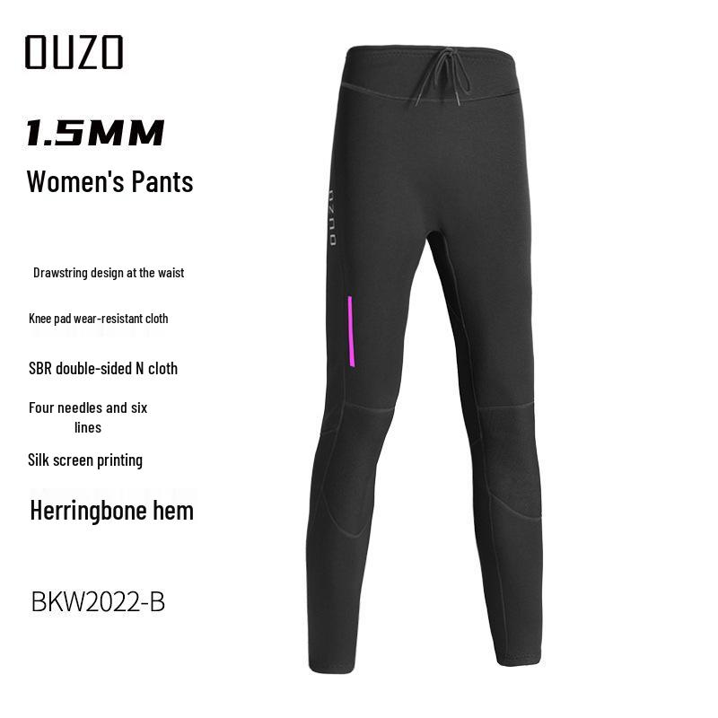 1.5mm OUZO Scuba Diving Suit Set - Unisex Long Sleeve, Cold & Sun Protection, Two-Piece for Surfing & Diving