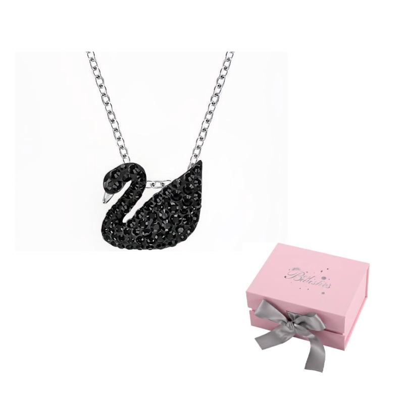 Swarovski Necklaces Womens Black F-Pink bow gift box пфальц синий