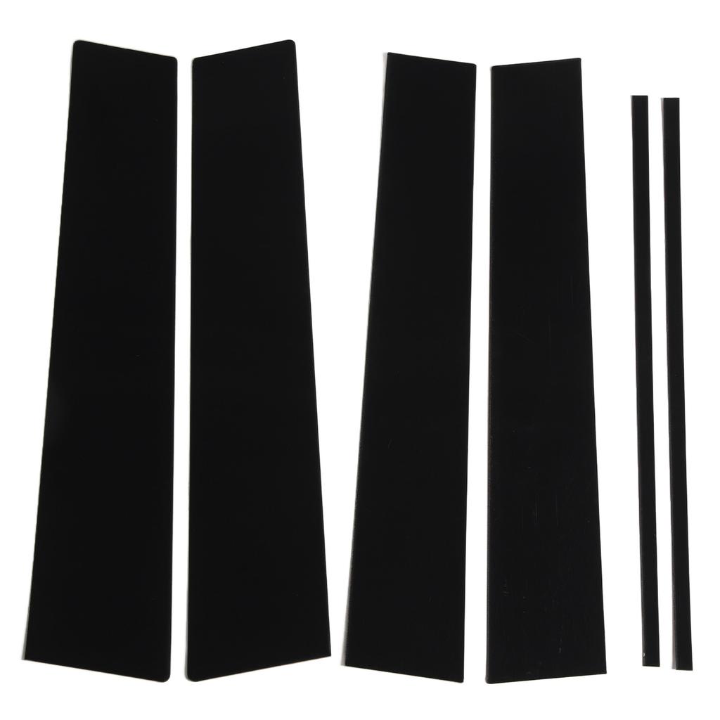 6 Pcs B Pillar Door Trim Molding Glossy Black PC Window Post Protector Cover for Hilux 2015 to 2023
