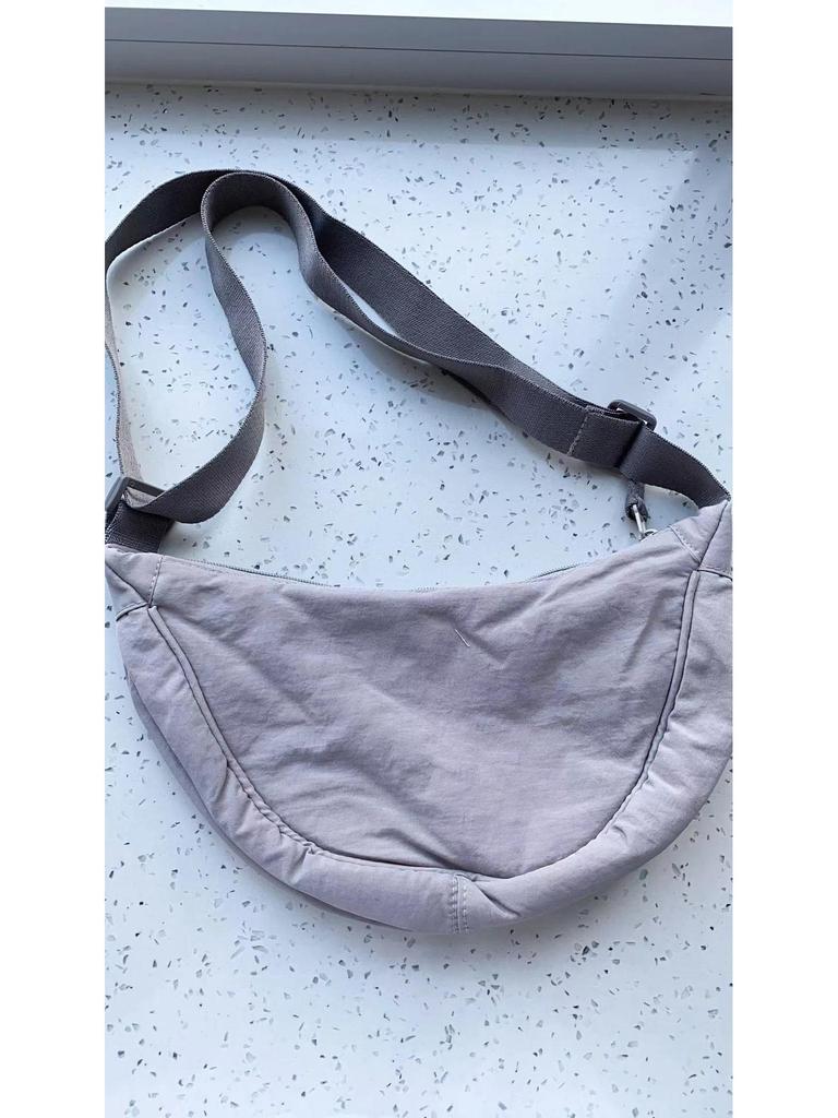 Summer 2025 Women's Waterproof Nylon Crossbody Bag - Solid Color Dumpling Style