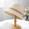 Women'S Knit Bucket Hat Hollow Weave Sun Protection Fisherman Cap Retro Beach/Travel/Urban Summer Sun Hat Breathable Sunshade