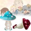 Adorable Dungeon Meshi Mushroom Plush Toy Red Blue Anime Manga Character Soft Stuffed
