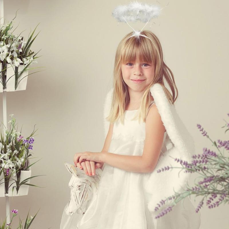 Cartoon Angel Cool Devil Headband Feather Hair Hoop Stage Hairbands