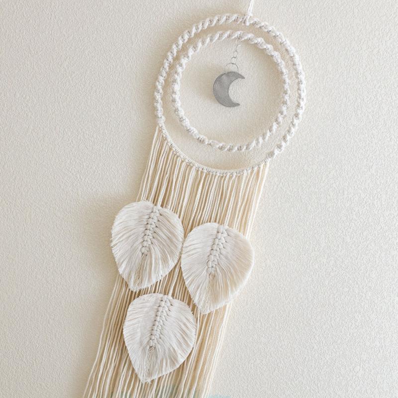 Handmade Dream Catcher Pendant Tapestry Home Circle Leaf Shape Jewelry Wall Hanging Ornament Window Decoration