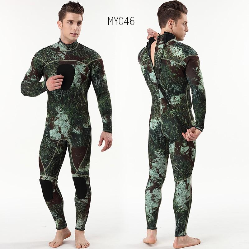 Mens 3mm Neoprene Camo Wetsuit Scuba Diving Snorkeling Swimming Water Sports Full Body Thermal Protection