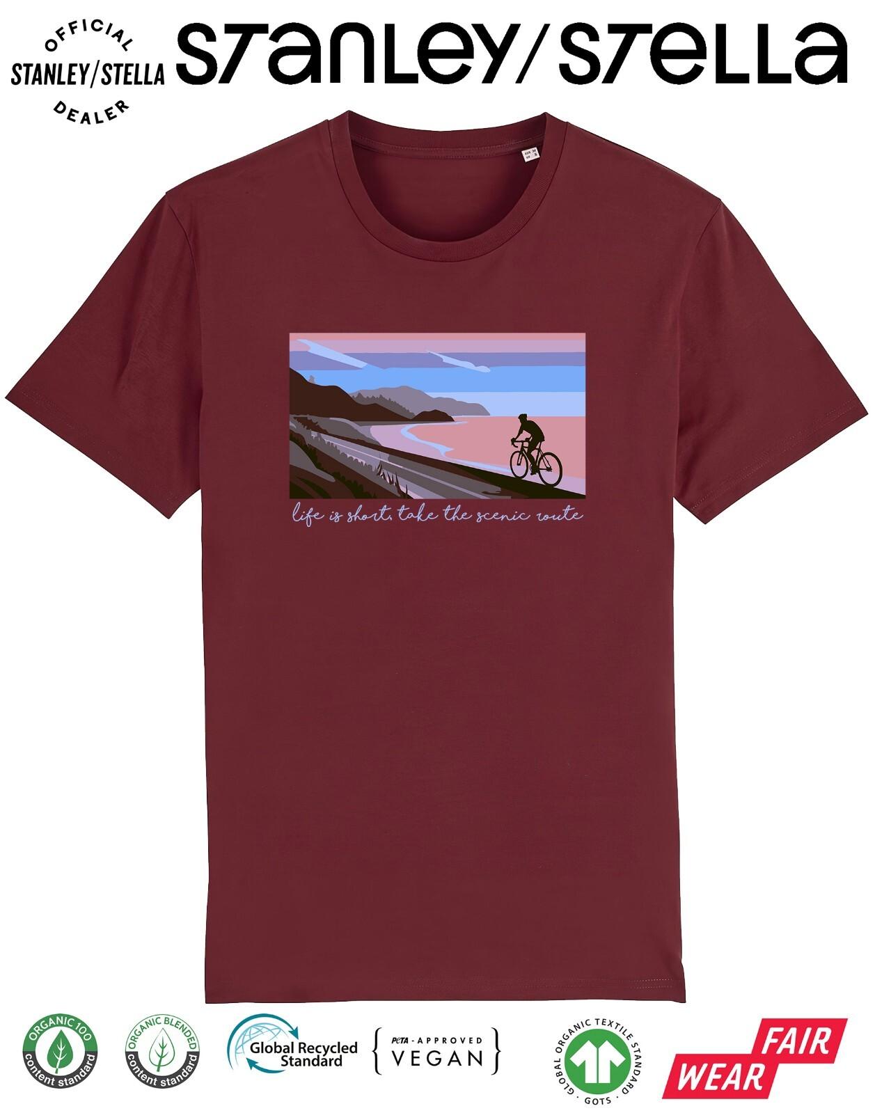 Mens Cycling T-Shirt Mens Womens Tees Top - Life Is Short Take The Scenic Route - Cyclist Bike Ride 4XL