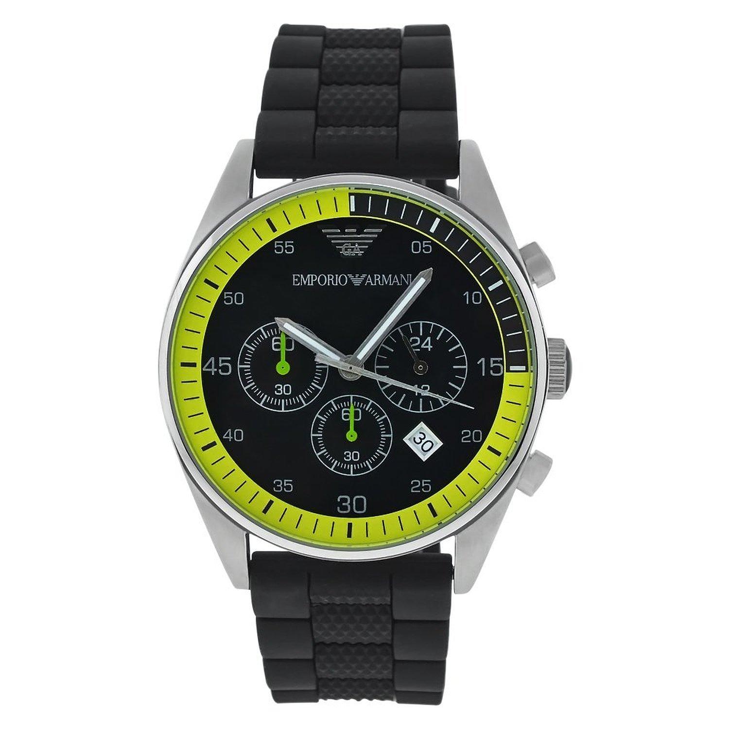 

[Emporio Armani] Emporio Armani Watch Men s Rubber with Black Dial Watch Quartz AR5865 Men s [Item]