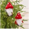 New Mini Christmas Wool Felt Mushroom Christmas Tree Pendant Faceless Midget Old Man Christmas Ornament Pendant Festive Supplies