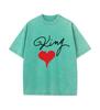 2025 Summer 100% Cotton Washed Old Craft Oversized T Shirt Big Size O-neck Oversized Men T Shirt King Letter Printing