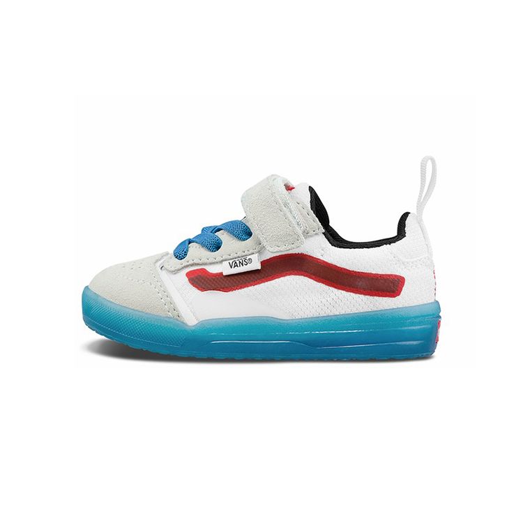 Vans Classics Velcro Breathable Durable Non-Slip Low-Top Casual Skate Shoes Baby Sneaker White Blue Red VN0A5HZ1WTM