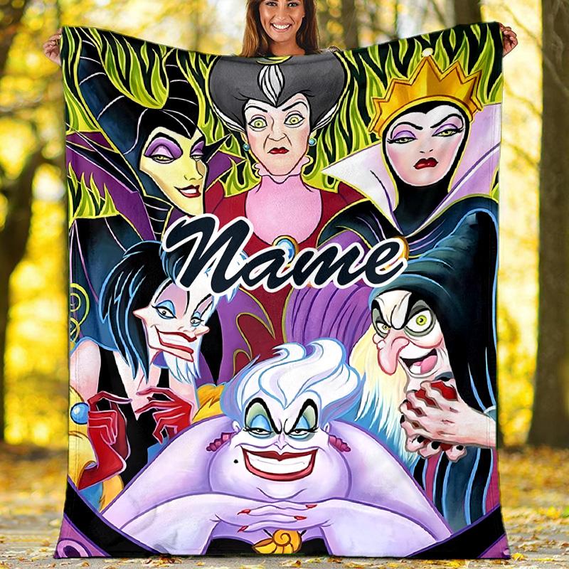 Customizable Villain Throw Blanket – Personalized Name, All-Season Cozy Snug Blanket, Machine Washable, Personalized Blanket