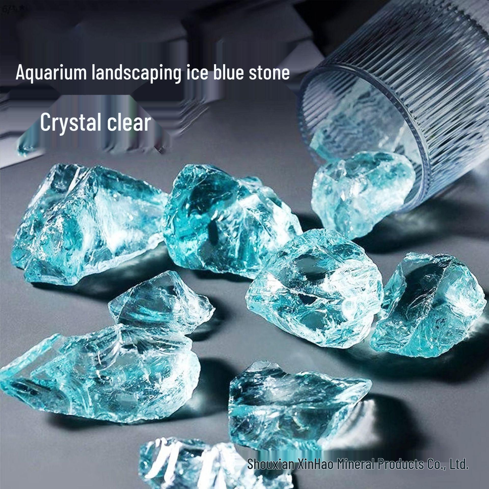 Blue Glass Stone for Aquariums and Landscaping Manually Sorted Glass Stone 5 lbs