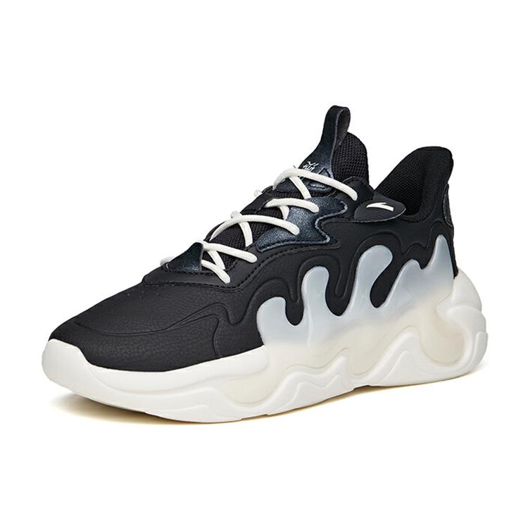 Anta Chao Worship 2.0 Cushioning Slip Resistant Coverage Low top Chunky Sneakers Women's Black White 122138840-6
