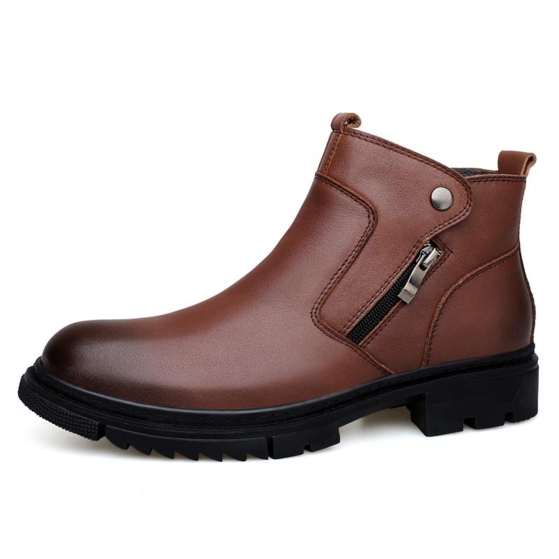 Winter Hot Selling Men's High Top Casual Shoes Fashionable Cotton Shoes Thick Soled Wear-resistant Men's Business Ankle Boots