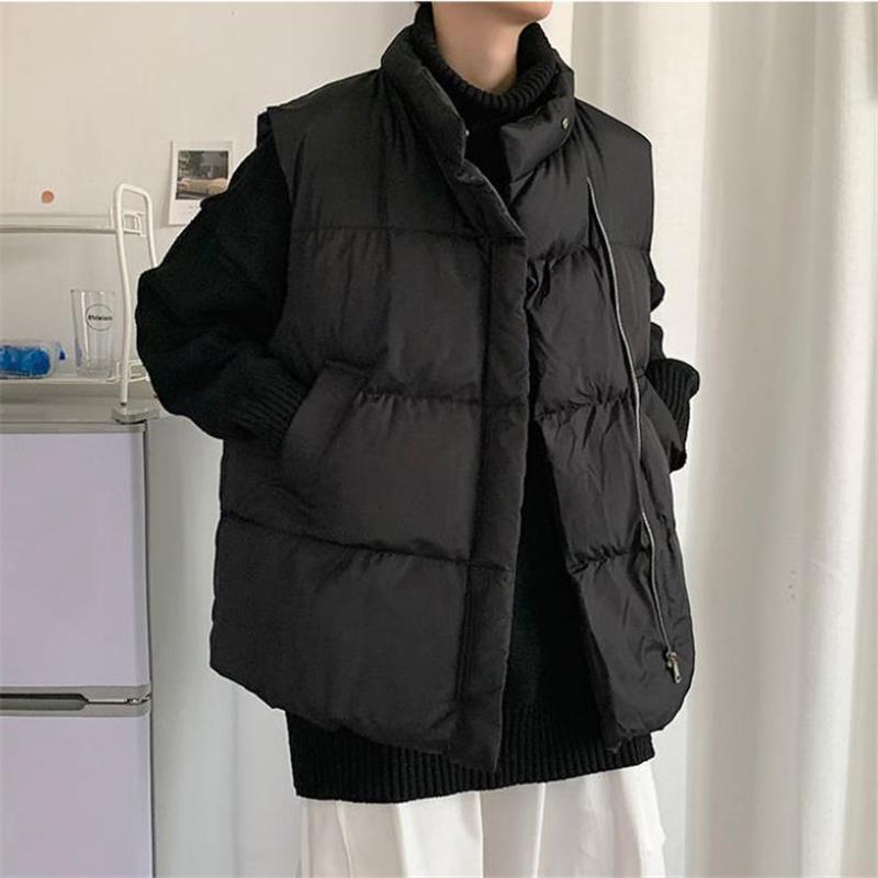 Men Jacket Vest Autumn Winter Fashion Warm Thick Cotton Coats Leisure Streetwear Loose Outerwear Male Sleeveless Vest 2024