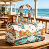 Gesteppte Reisehandtasche Venedig-inspirierter Druck Wochenendtasche Bohème 3D-gesteppte Freizeit-Reise-Fitness-Tasche mit farbenfroher Gondel- und Kanalgrafik
