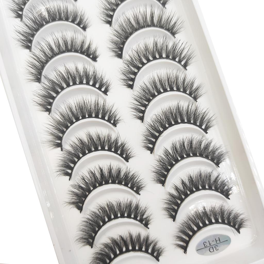 20 Style 10 Pairs Natural 3d Mink Lashes Soft False Eyelashes Cross Messy Dense Eye Lashes Extension Makeup Faux Cils Maquillaje