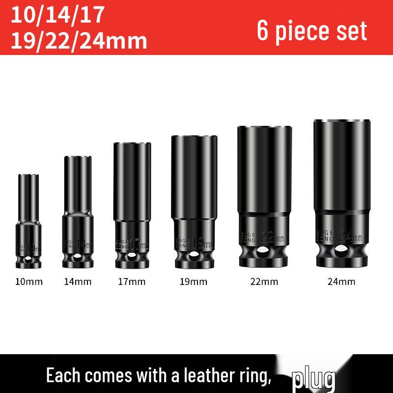 

Extended Electric Wrench Socket Set: Large, Medium & Small Hex Air Gun Socket Heads for Auto Repair