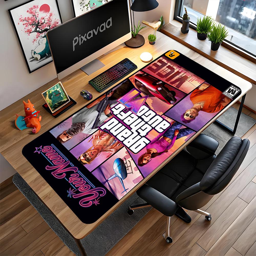 Grand Theft Auto Personalized Name Mouse Pad Keyboard Pad Office Mouse Mats Non-Slip Rubber Base Office Desk Accessory